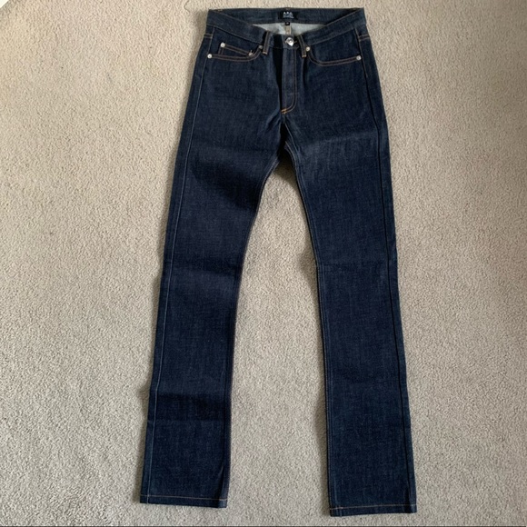 A.P.C. New Cure H Jean Tres Etroit Dark Wash Super Slim Raw Japanese Denim - Picture 3 of 12